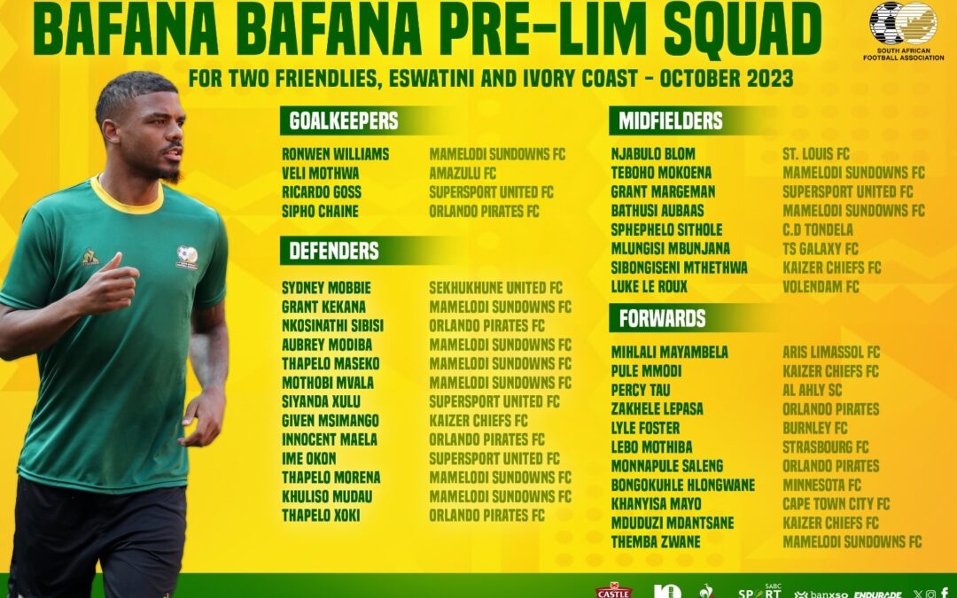 Broos announces preliminary squad for clashes against Eswatini and Côte d’Ivoire